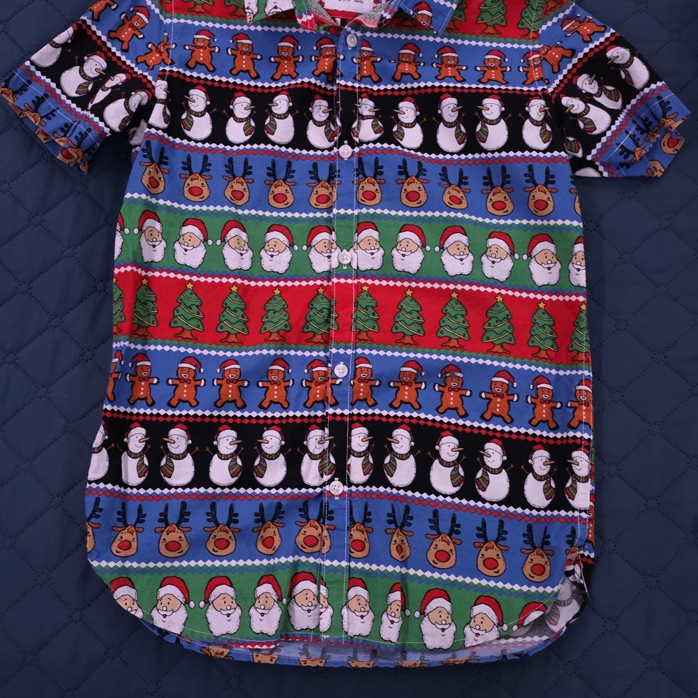 Boys Chistmas Button Up Shirt